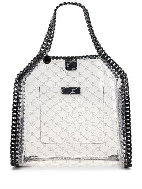 Stella McCartney Clear PVC Monogram Falabella Mini Crossbody Bag Black Chain